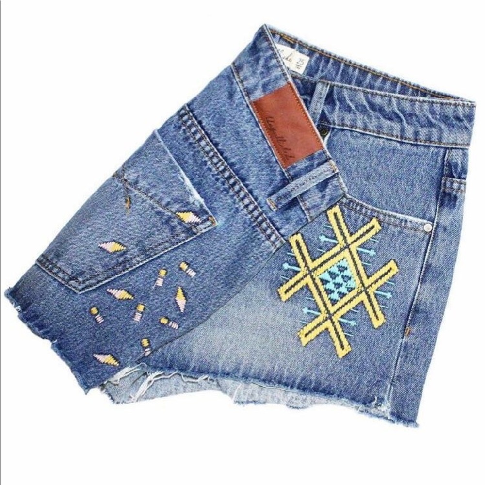 Unpublished Denim Shorts with Embroidery NWT